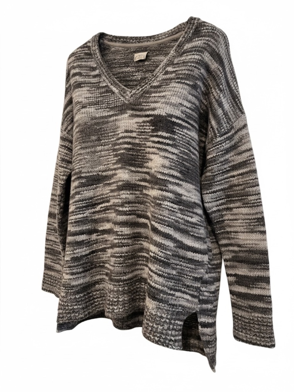 Vince Textured Space Dye V-Neck Sweater | Neutral Tones | Effortless Luxe Knit